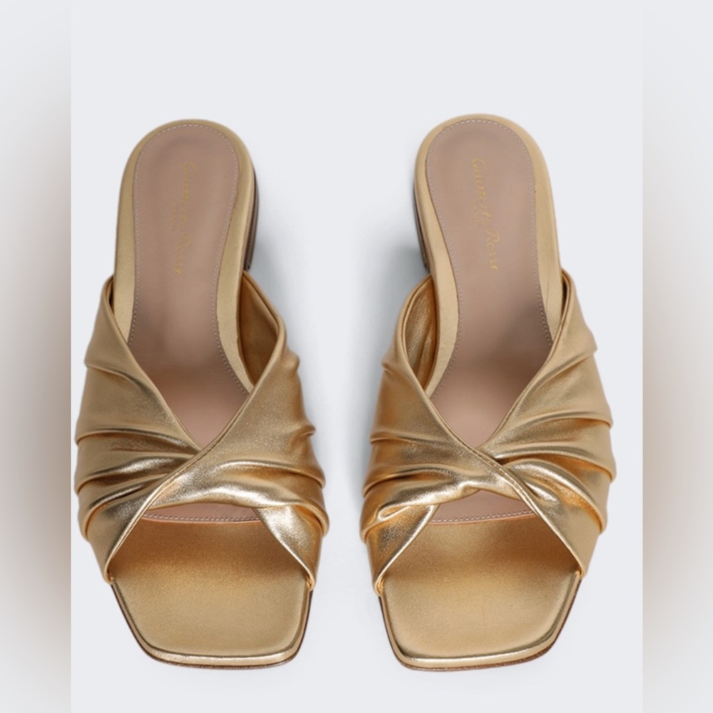 GIANVITO ROSSI SELENE SANDAL GOLD 37.5 BNIB